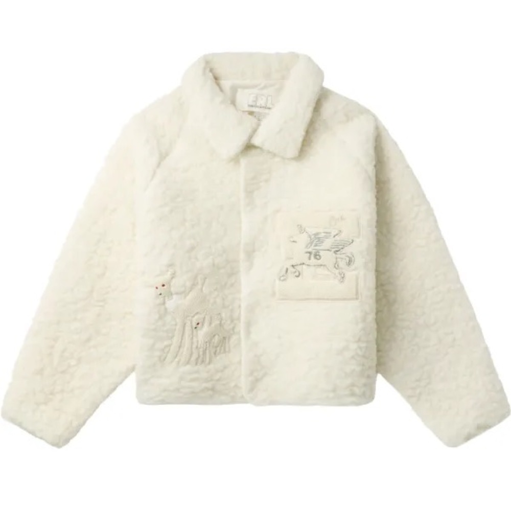 Erl Patch-Appliqu Faux Shearling Jacket - image 2